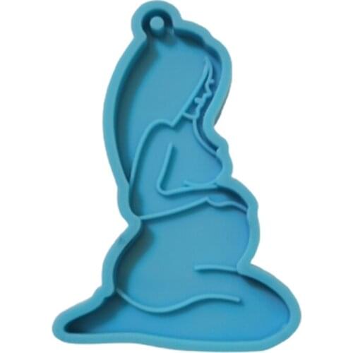 Shiny Breastfeeding Mother Baby Mold Silicone Mold DIY Jewelry Key Ring Pendant Decoration Epoxy Resin Keychains Mould 87HB
