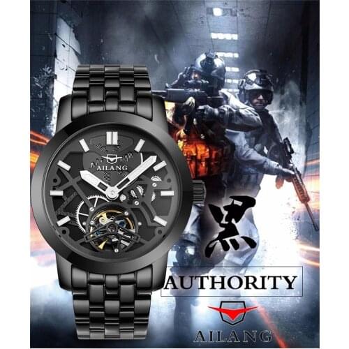 AILANG Mens Mechanical Watches Luxury Men Automatic Wristwatch Stainless Steel Original Design Watch Hollow Relogio Masculino