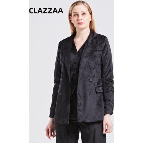 Clazzaa Women's Double-breasted Blazers