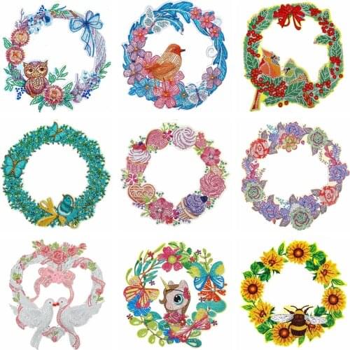 DIY Diamond Painting Wreath Kit for Home Door Wall Decoration Animal Flower Special Shaped Drill Diamond Embroidery Kit