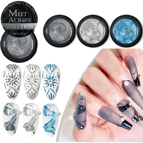 5ml Paint Glue Nail Gel Spider Flower Draw Painting DIY Design Black White Lacquer Metallic Glue Manicure