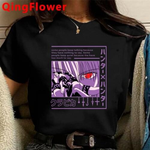 Kawaii Hunter x Hunter Killua Zoldyck Kurapika Hisoka t-shirt women print couple clothes summer top streetwear aesthetic