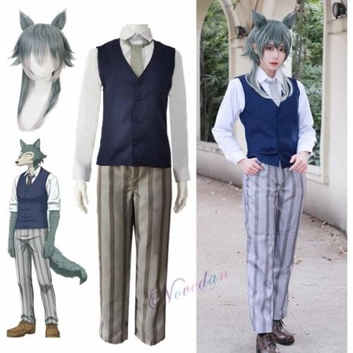 BEASTARS Legoshi Haru Cosplay Costume Shirt Vest Pants Japanese Anime School Uniform Dress Girls Boys Adult Party Costume