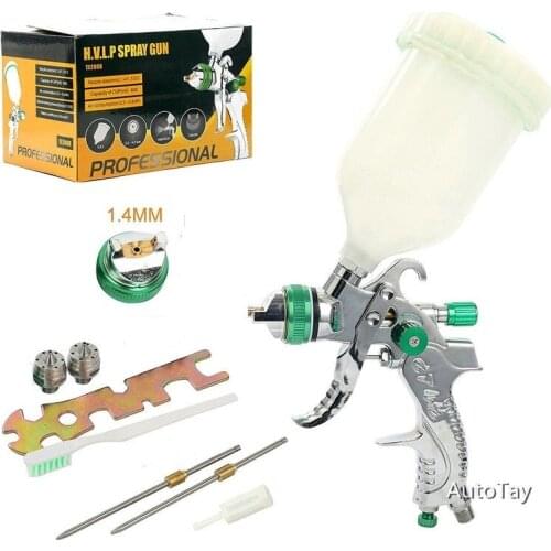HVLP Paint Spray Gun 1.4MM Steel Nozzle 600ML Cars Painting Furnitures DIY Painting Kit Electric Spray Gun Car Auto Repair Tool