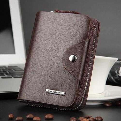 Fashion Short Leather Wallet For Man With Zipper Money Bag Hasp Mens Purse Male Designer Credit Card Holder