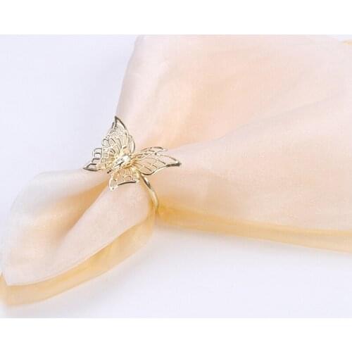 Napkin Rings Set of 4 Gold Butterfly Napkin Rings Napkin Holders for Wedding Banquet Dinner Decor Favor Tabletop Adornment Holde