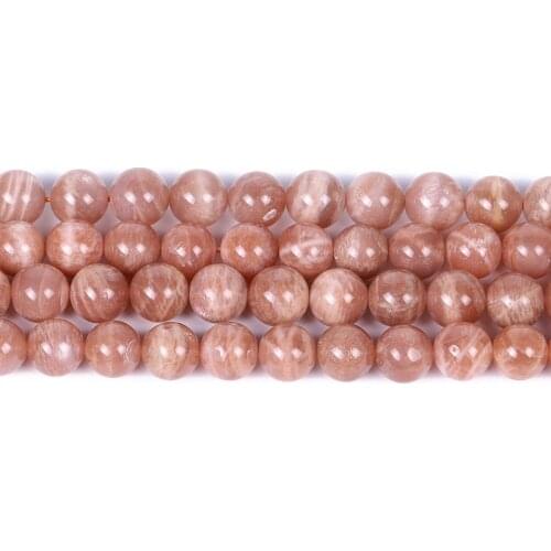 Natural sunstone orange moonstone loose beads smooth round charm For Jewelry Making design DIY Bracelet necklace