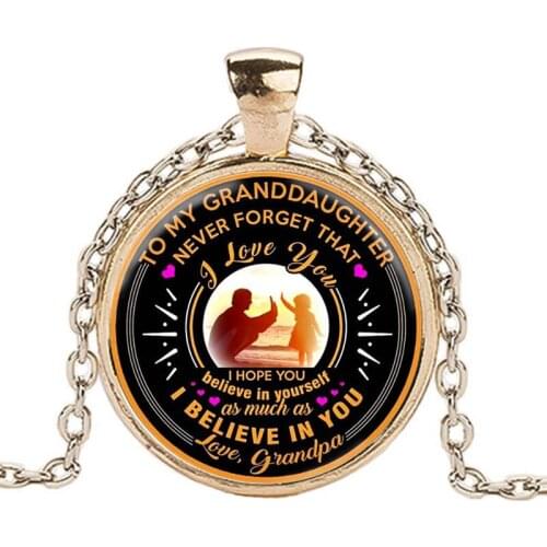 New Glass Gem Necklace Fashion Jewelry Father Daughter Family Necklace Wholesale Butterfly Necklace Heart