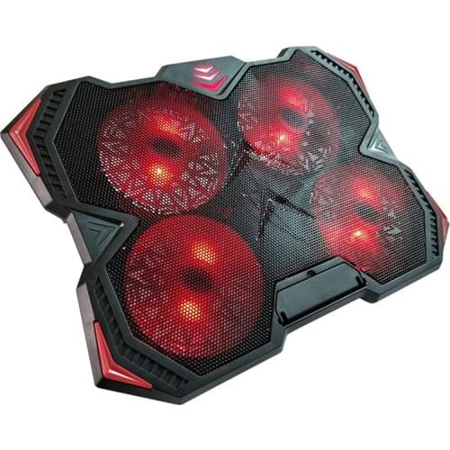 4 Fans Laptop Cooling Pad for Under 17 Inch Laptop, Cooler Pad with Speed Switch, Dual USB 2.0 Ports, Adjustable Mount Stand