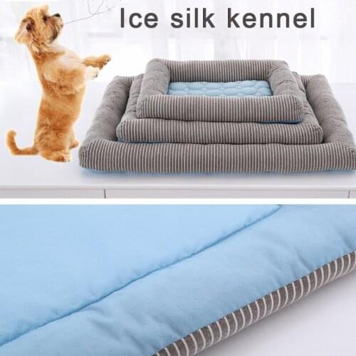 Pet Ice Pad Plush Mattress Cool Dog Kennel Cooling Mat Outdoor Indoor Ice Floor Mat Pet Cat Bed Mat Cool Ice Silk Cool Dog Mat