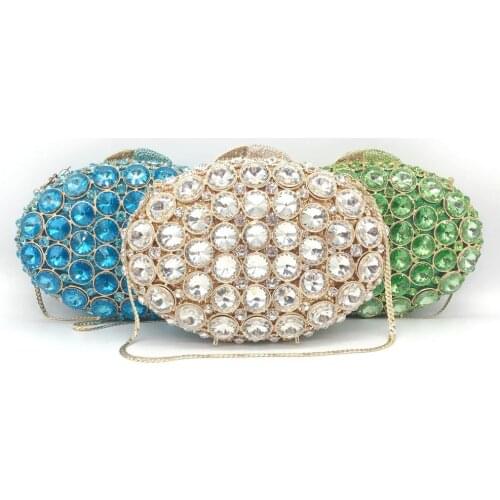 Bee In Fly Hollow Out Ellipse Large Rhinestone Hardcase Women Crystal Evening Purse Wedding Party Prom Handbag Womens Bag