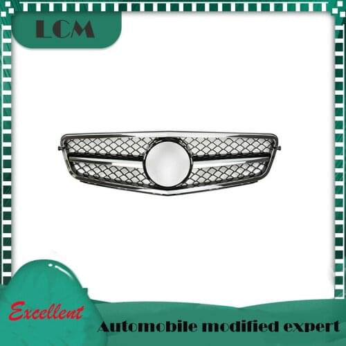ABS Plastic Front Bumper Racing Grille For-Mercedes-Benz C-Class W204 06 07 08 09 10 11 12 13 With Emblem