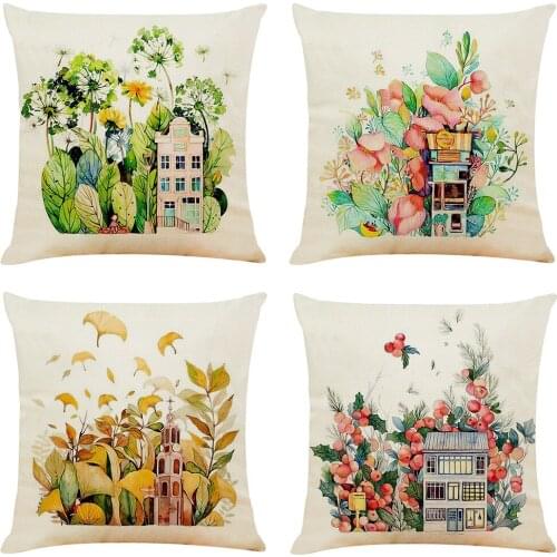 Flowers Cushion Cover Hoga Decorative Pillow funda cojines 45x45 housse de coussin Nordic Throw Pillow Cover for Sofa Car