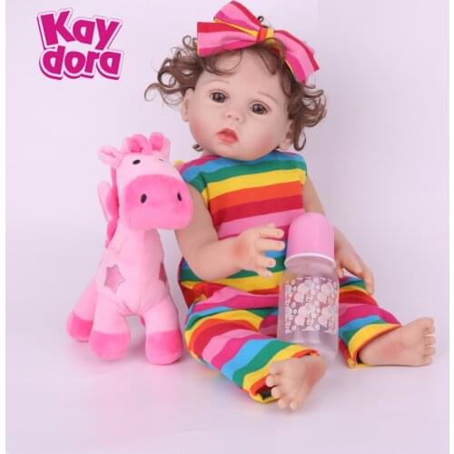 KAYDORA Full Vinyl Reborn Baby Dolls 48cm Alive Girl Boneca Soft Body Toddler Menina De Bath Play Toy Kid Surprise Gifts
