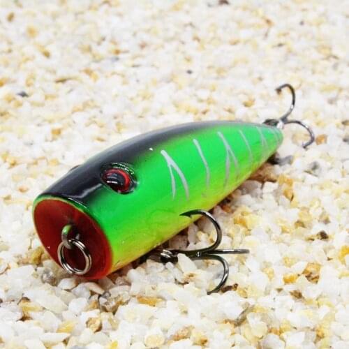 Hot 1pcs Fishing Lures 7cm 9.5g Topwater Popper Bait 5 Color Hard Bait Artificial Wobblers Plastic Fishing Tackle With 6# Hooks