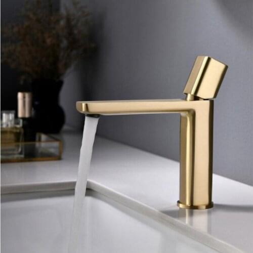 Basin Faucet Bathroom Sink Tap Brass Brush gold New single lever bathroom brass water mixer crane