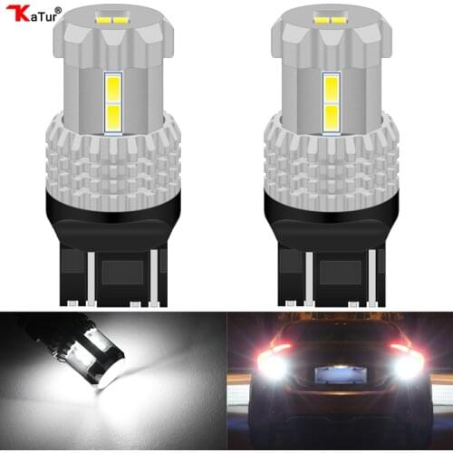 2PCS 6000K White Lada Kalina Granta Vesta DRL LED Bulbs SRCK 7443 7444 T20 W21/5W LED Lamp Extremely Bright 12LEDs 3020-EX Amber