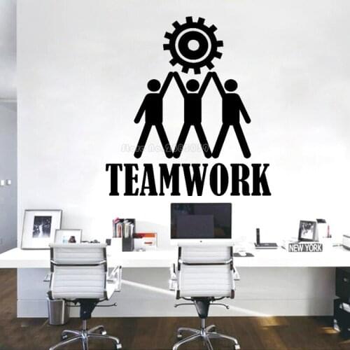 Office Teamwork Spirit Wall Decals Modern Workplace Incentives Vinyl Wall Sticker Teamwork Room Decorative Stickers Mural LL2523