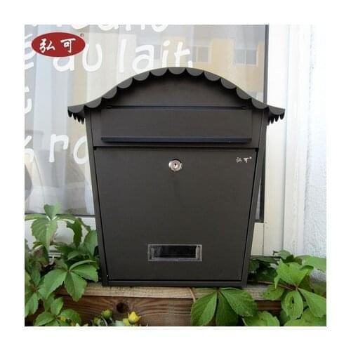 Villa box outdoor mailboxes ou hang a wall, wrought iron creative outdoor waterproof lock cabinet wall hanging mailbox, post box