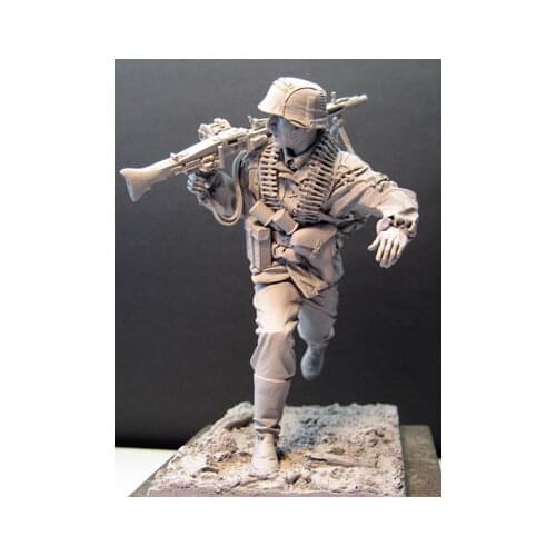 1/16 Machine Gunner, Resin Figure soldiers GK, WWII Military subject matter, Uncoated No colour