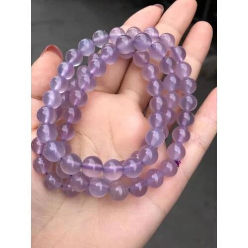 100%Natural Chalcedony bracelet handmade charm bracelet for women real Purple Agate bracelet for women bangles women accessories