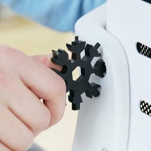 18 in 1 Snowflake Spanner Keyring Hexs Multifunction Outdoor Hike Wrench Key Ring Pocket Multipurpose Camp Survive Hand Tools