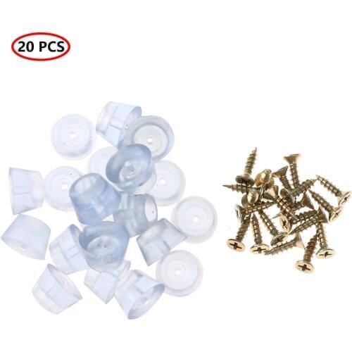 20 Furniture Feet Caps Round Carpet Saver Floor Protector Anti Slip Rubber Pads Table Chair Leg Glide Slider Grippers with Screw