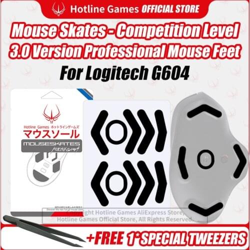 Hotline Games 3.0 Competition Level Mouse Skates Mouse Feet Pad Replacement Feet for Logitech G604 Mouse 0.28mm/0.8mm Thickness