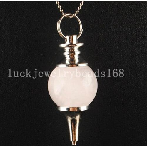 Free Shipping Women Fashion Jewelry Pink Crystal Pendulums Ball Pendant Necklace With Chain 1pcs C3223