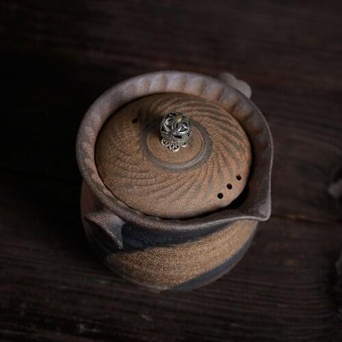 Pot Japanese Style Handmade Vintage Tea Pot Wood Tureen Ceramic Kung Fu Pu'er Single Teapot Tea Making Device Gaiwan