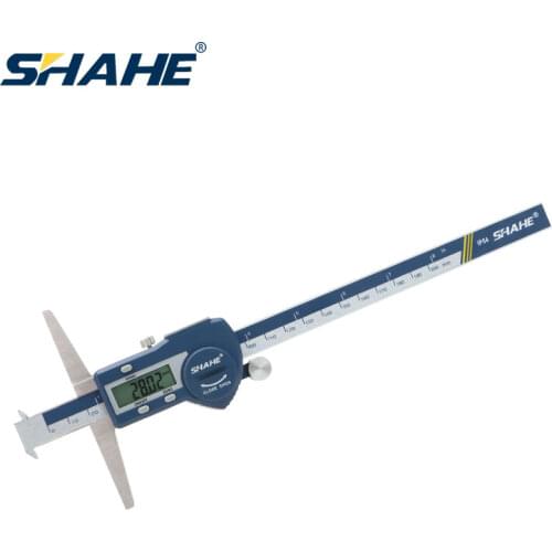 SHAHE 0.01 mm 200 mm 8'' Stainless Steel Digital Depth Caliper With Double Hooks Digital Depth Gauge Measuring Tools