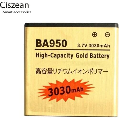 Ciszean 1x 3030mAh BA950 Gold Replacement Battery For ZR M36h SOL22 C5502 C5503 BA950 SO-04E AB-0300 + Tracking Code
