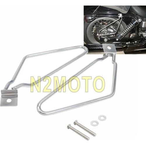 For Harley Dyna Fat Bob FXDF Sportster 883 Iron XL883N Chrome Left Right Side Motorcycles Frame Saddlebag Mount Brackets Set