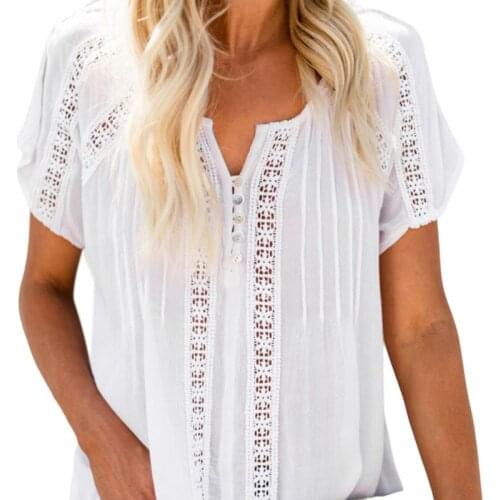 EFINNY 2021 Women Blouses Summer Short Sleeve Blouses Elegant Office Lady Wear Black/White/Pink Tops