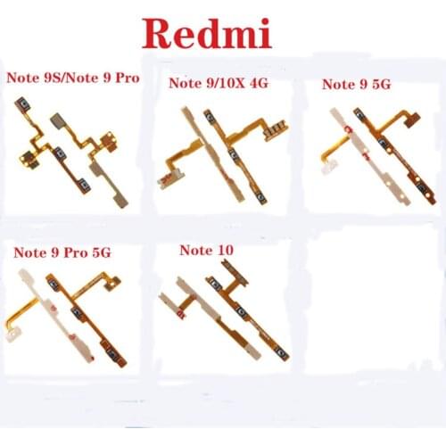 New Power ON OFF Mute Switch Control Key Volume Button Flex Cable For Xiaomi Redmi Note 9S Note 9 Pro Note 9 10X Note 10