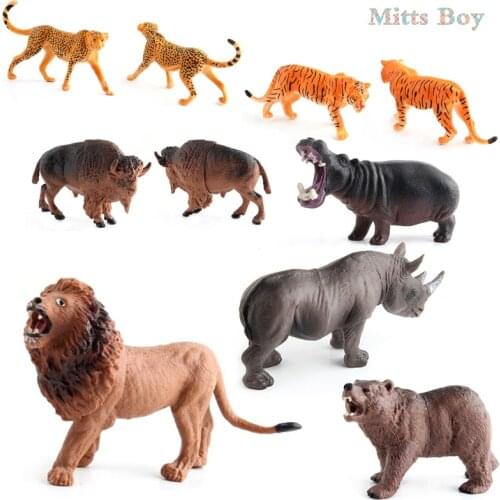 Simulation Wild Animals Zoo Model Simulation Goat Tiger Figures Educational Toy for Children Baby Toy Figure Gift Collection Toy