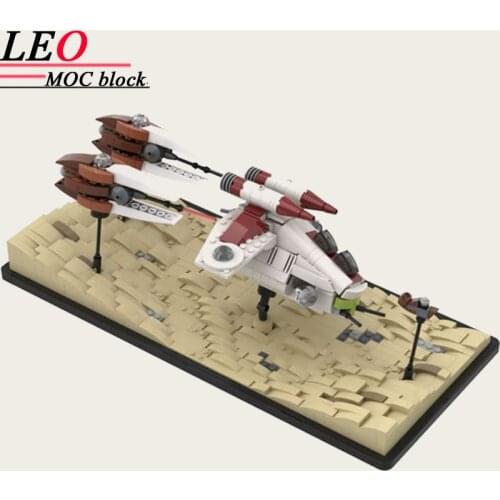 Escapes the spaceship chase Space Famous Scene Movie Building Blocks Star MOC Micro Fighter Gunship Model Wars Bricks Toys