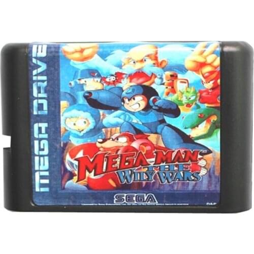 New Arrival Sega MD game card - Mega Man The Wily Wars for 16 bit Sega MD game Cartridge Megadrive Genesis system