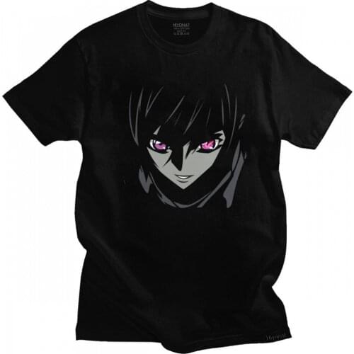 Cool Men T Shirts Japanese Anime Code Geass Tshirt Lelouch Vi Britannia Short Sleeve 100% Cotton Tee Harajuku T-shirt Apparel