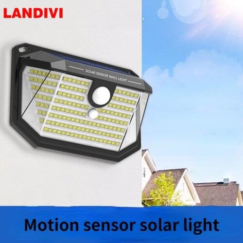 LANDIVI solar outdoor wall light 178 Leds waterproof 270 degree Wide Angle with motion sensor,Security Lights for Front Door