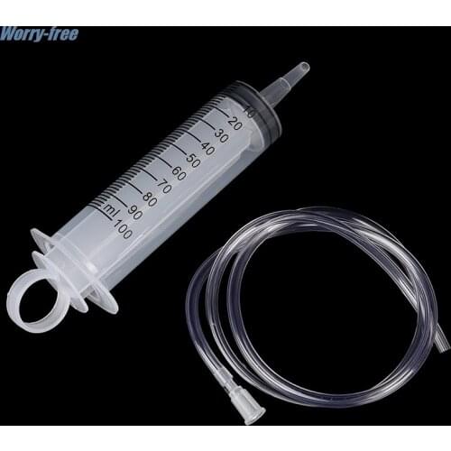 HOT! 1pcs 100ml Large Capacity Syringe Reusable Pump Measuring With 1m Tube Feeding Ink