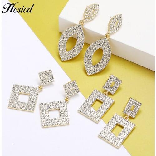 Fashion Micro Pave Zirconia Crystal Geometric Dangle Earrings Gold Metal Square Water Drop Earring For Women Jewelry Gift