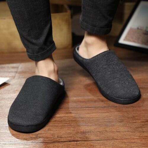 Mens Home Slippers Winter Warm Shoes With Fur Flat Casual Shoe Men Footwear Non-slip Slipper Comfort Zapato Hombre ZZ208