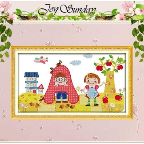 Funny letter A Patterns Counted Cross Stitch 11CT 14CT Cross Stitch Set Wholesale Cartoon Cross-stitch Kit Embroidery Needlework