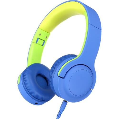 Kids Headphones Head-mounted Children Safe Volume Noise Cancelling Foldable Stereo 93dB 3.5mm Headsets for Phone