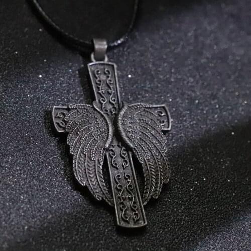 Unisex New Angel Wing Heart Cross Urn Cremation Pendant Ashes Memorial Necklace for Gift Pendant N2UE