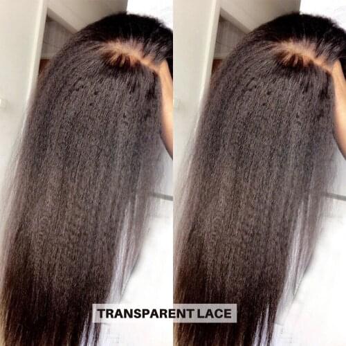 Full Lace Wig Kinky Straight Wig Brazilian Full Lace Human Hair Wigs Plucked Baby Hair Glueless 360 Lace Frontal Wigs For Women