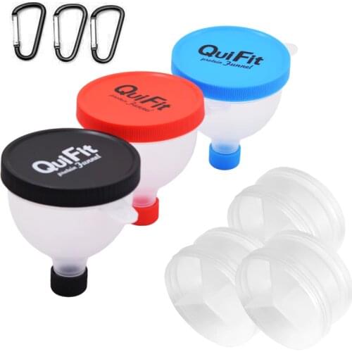 QuiFit Funnel Shaker Protein Powder Container Pillbox Funnel Protein Storage 2 Layers Multifunction 2 in 1 Box for Shaker Bottle