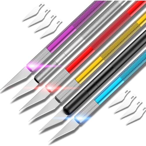Carving Metal Scalpel Knife Tools Kit Non-Slip Blades Mobile Phone PCB DIY Repair Hand Tools