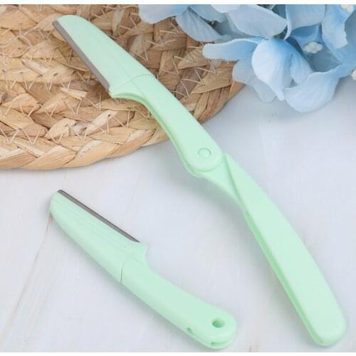 2Pcs/set Trimmer Eyebrows with Replaceable Blades Kit Folding Replaceable Shaver Removing Razors M0007